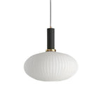 Ribbed Glass Pendant Light with Metal Tube Fitting for Kitchen Island