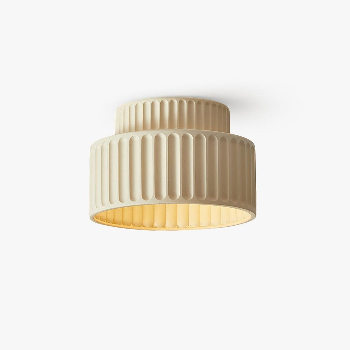Ribbed Resin Semi Flush Mount Ceiling Light with Tiered Shade for Hallway