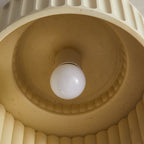 Ribbed Resin Semi Flush Mount Ceiling Light with Tiered Shade for Hallway