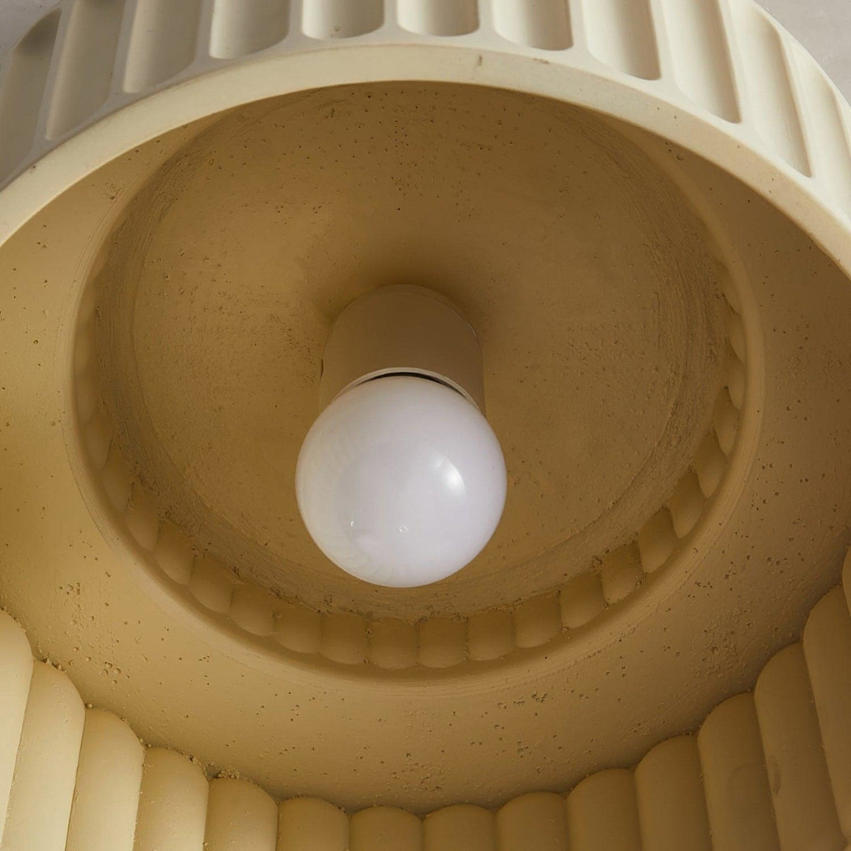 Ribbed Resin Semi Flush Mount Ceiling Light with Tiered Shade for Hallway