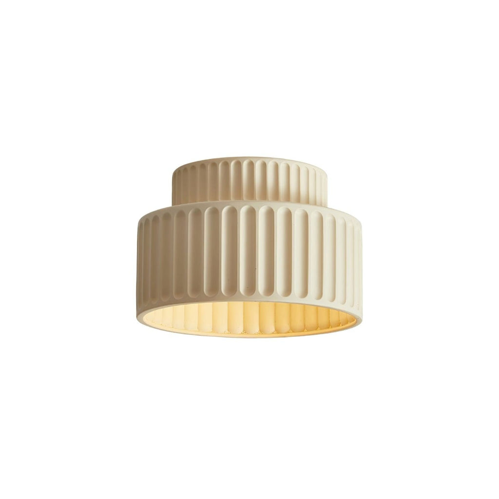 Ribbed Resin Semi Flush Mount Ceiling Light with Tiered Shade for Hallway