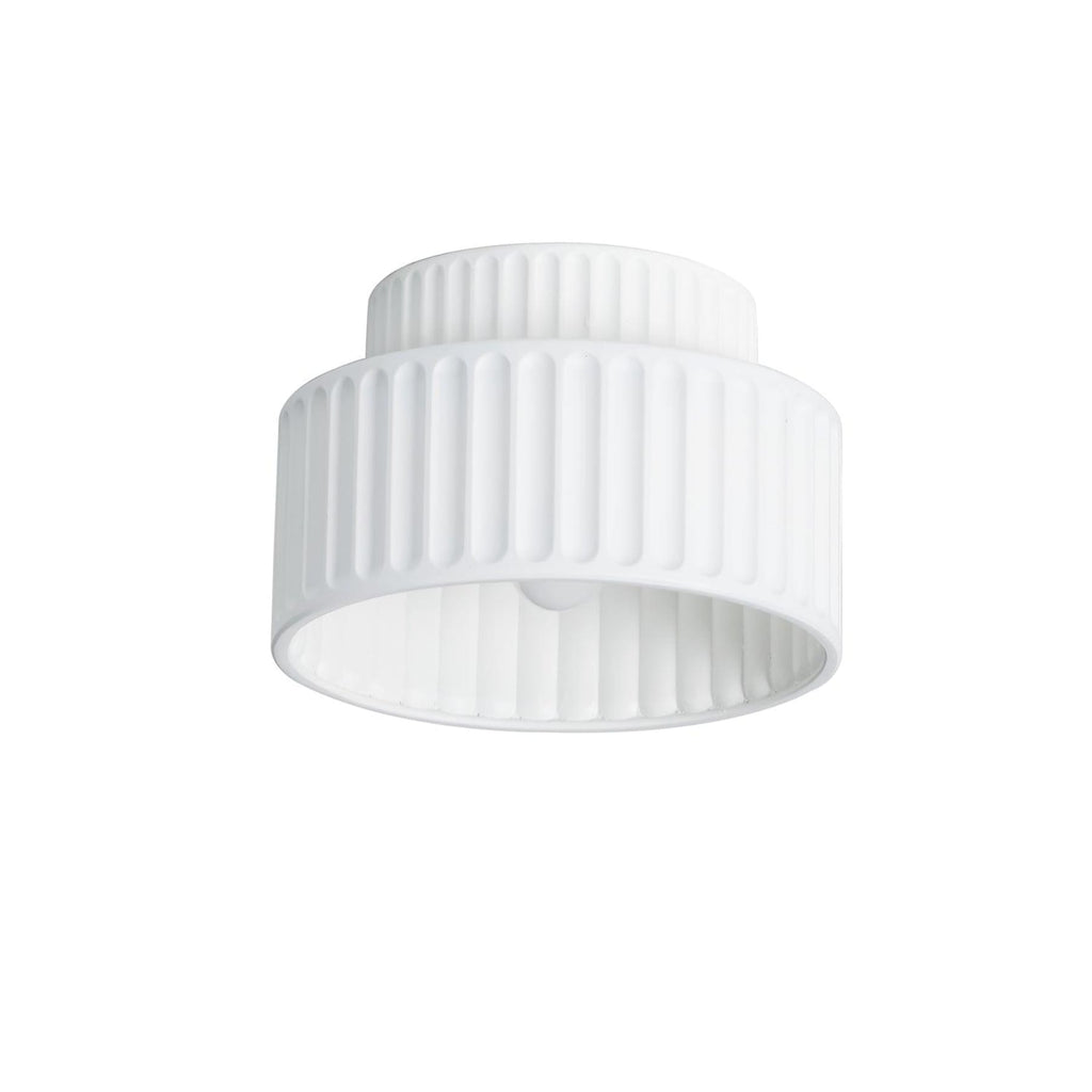 Ribbed Resin Semi Flush Mount Ceiling Light with Tiered Shade for Hallway