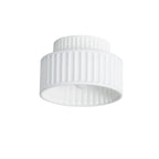 Ribbed Resin Semi Flush Mount Ceiling Light with Tiered Shade for Hallway