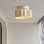 Ribbed Resin Semi Flush Mount Ceiling Light with Tiered Shade for Hallway