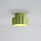 Ribbed Resin Semi Flush Mount Ceiling Light with Tiered Shade for Hallway
