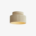 Ribbed Resin Semi Flush Mount Ceiling Light with Tiered Shade for Hallway
