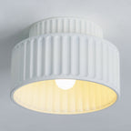 Ribbed Resin Semi Flush Mount Ceiling Light with Tiered Shade for Hallway