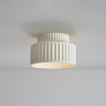 Ribbed Resin Semi Flush Mount Ceiling Light with Tiered Shade for Hallway