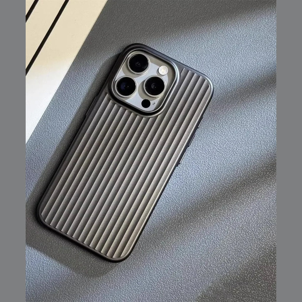 Ribbed Slim Shockproof iPhone Case with Raised Camera and Screen Protection