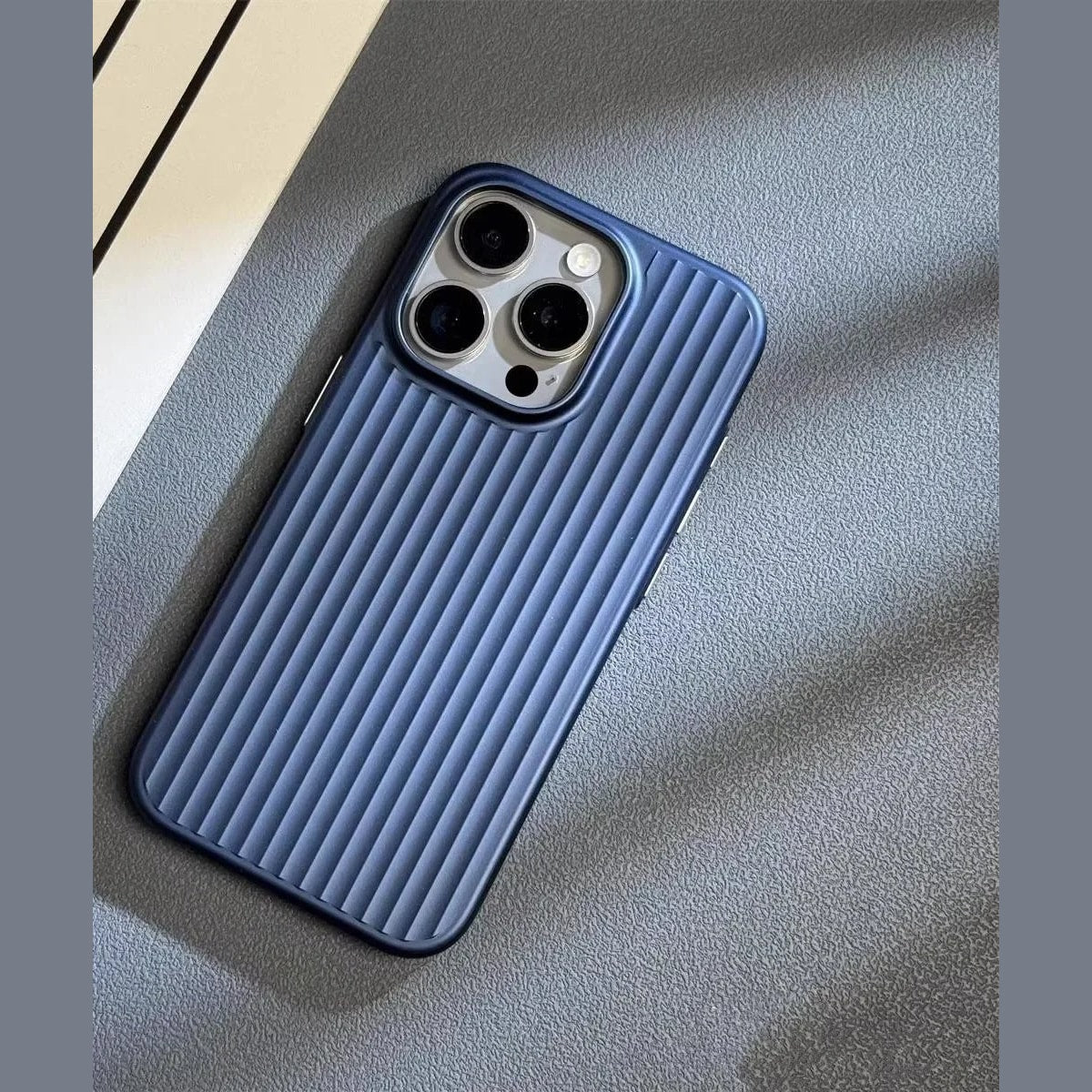 Ribbed Slim Shockproof iPhone Case with Raised Camera and Screen Protection