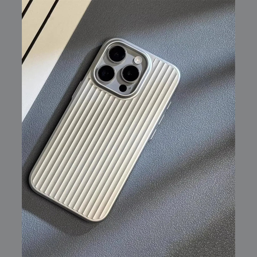 Ribbed Slim Shockproof iPhone Case with Raised Camera and Screen Protection