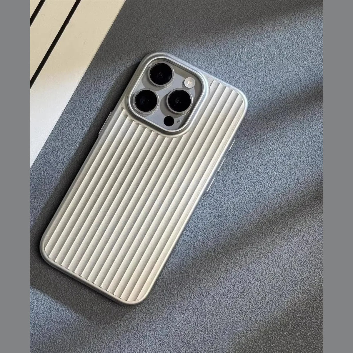 Ribbed Slim Shockproof iPhone Case with Raised Camera and Screen Protection