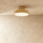 Modern Round Semi Flush Mount Ceiling Light with Drum Shade