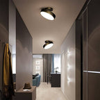 Modern Round Semi Flush Mount Ceiling Light with Drum Shade