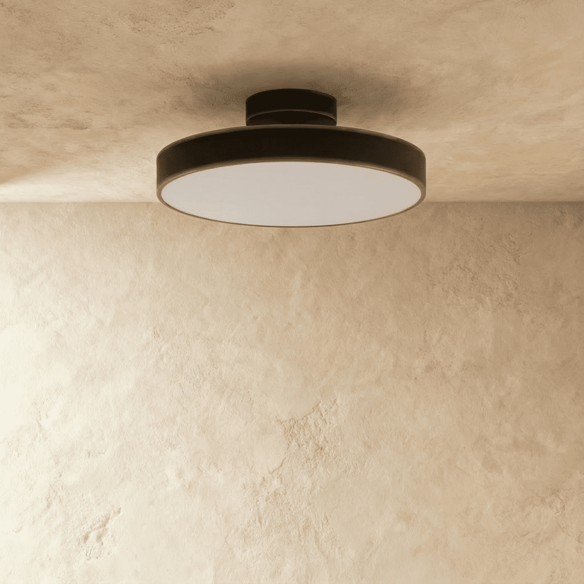 Modern Round Semi Flush Mount Ceiling Light with Drum Shade