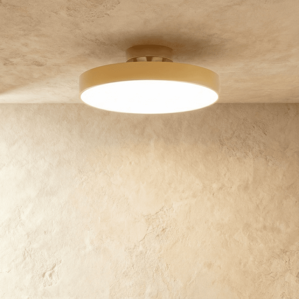 Modern Round Semi Flush Mount Ceiling Light with Drum Shade