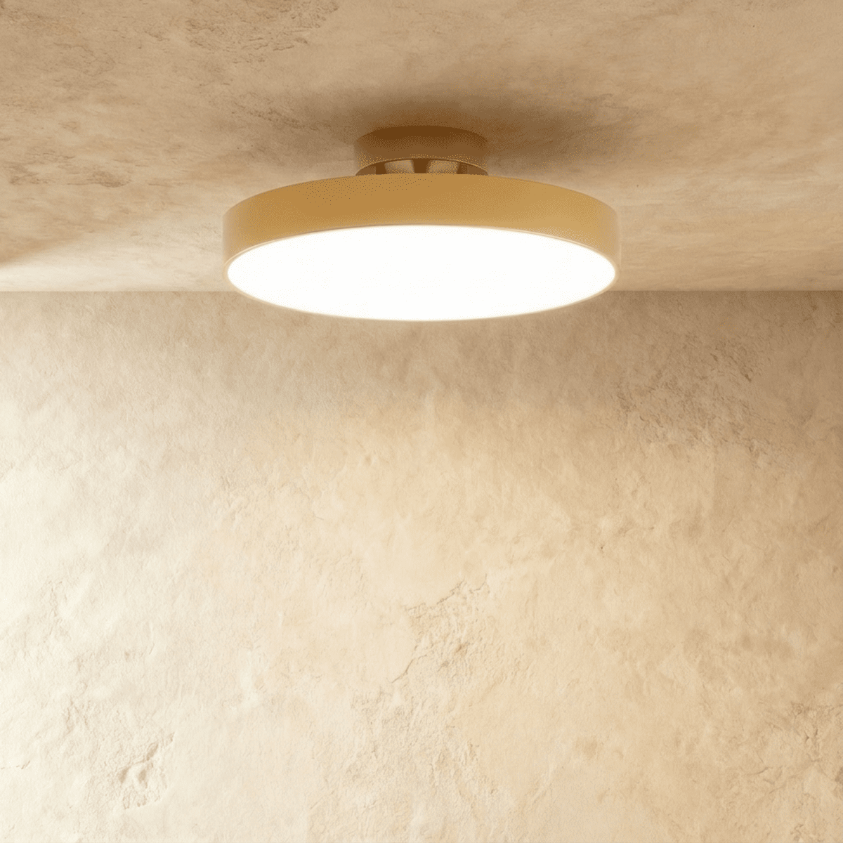 Modern Round Semi Flush Mount Ceiling Light with Drum Shade