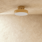 Modern Round Semi Flush Mount Ceiling Light with Drum Shade