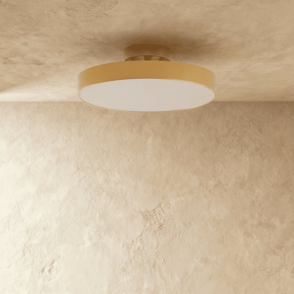 Modern Round Semi Flush Mount Ceiling Light with Drum Shade
