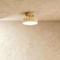 Modern Round Semi Flush Mount Ceiling Light with Drum Shade