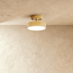 Modern Round Semi Flush Mount Ceiling Light with Drum Shade