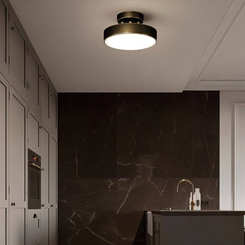 Modern Round Semi Flush Mount Ceiling Light with Drum Shade