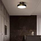 Modern Round Semi Flush Mount Ceiling Light with Drum Shade
