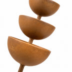 Rustic Copper Finish Tiered Bird Bath Garden Stake for Outdoor Yard