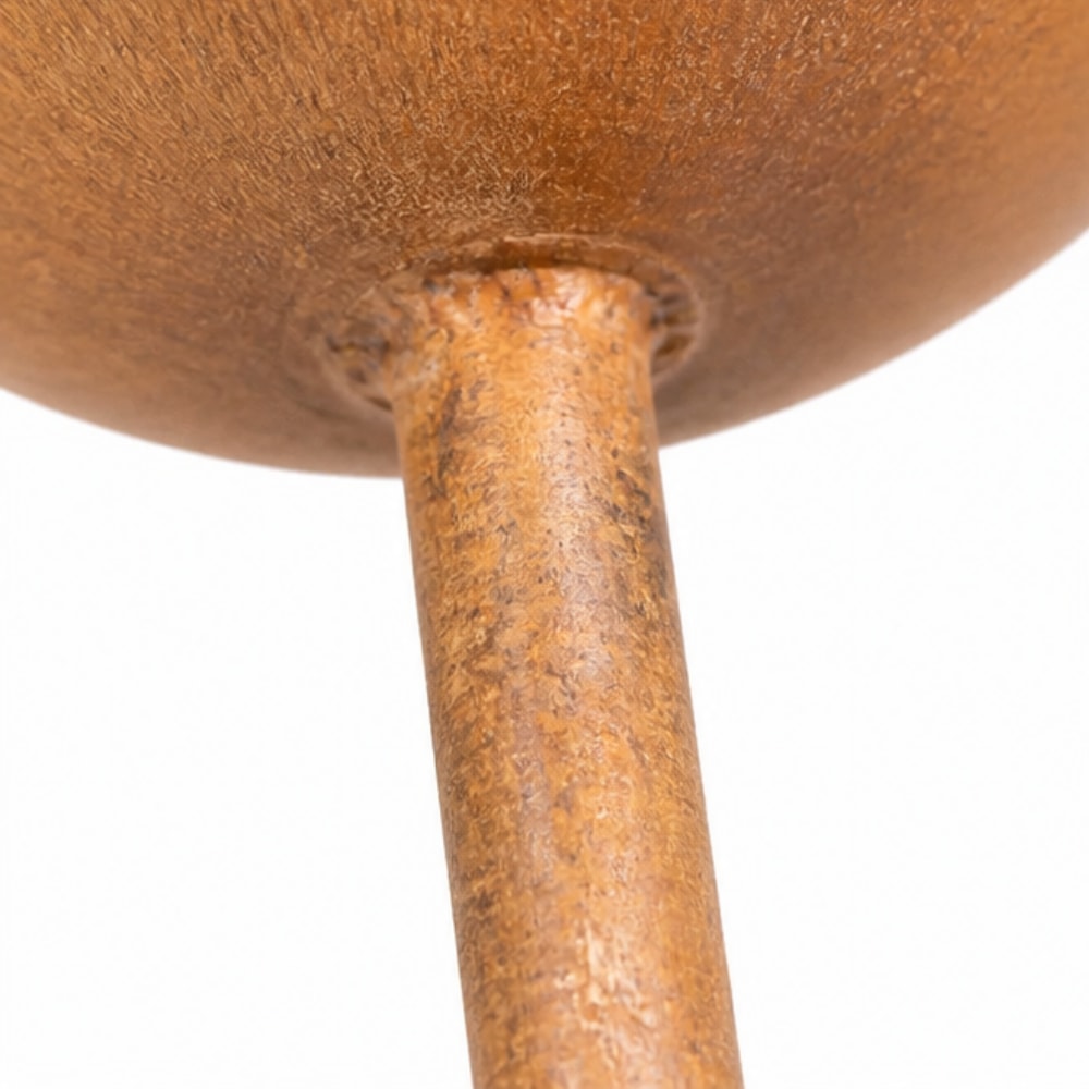 Rustic Copper Finish Tiered Bird Bath Garden Stake for Outdoor Yard