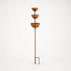 Rustic Copper Finish Tiered Bird Bath Garden Stake for Outdoor Yard