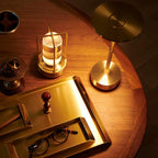 Modern Rechargeable Aluminum LED Light Table Lamp with Disc Shade