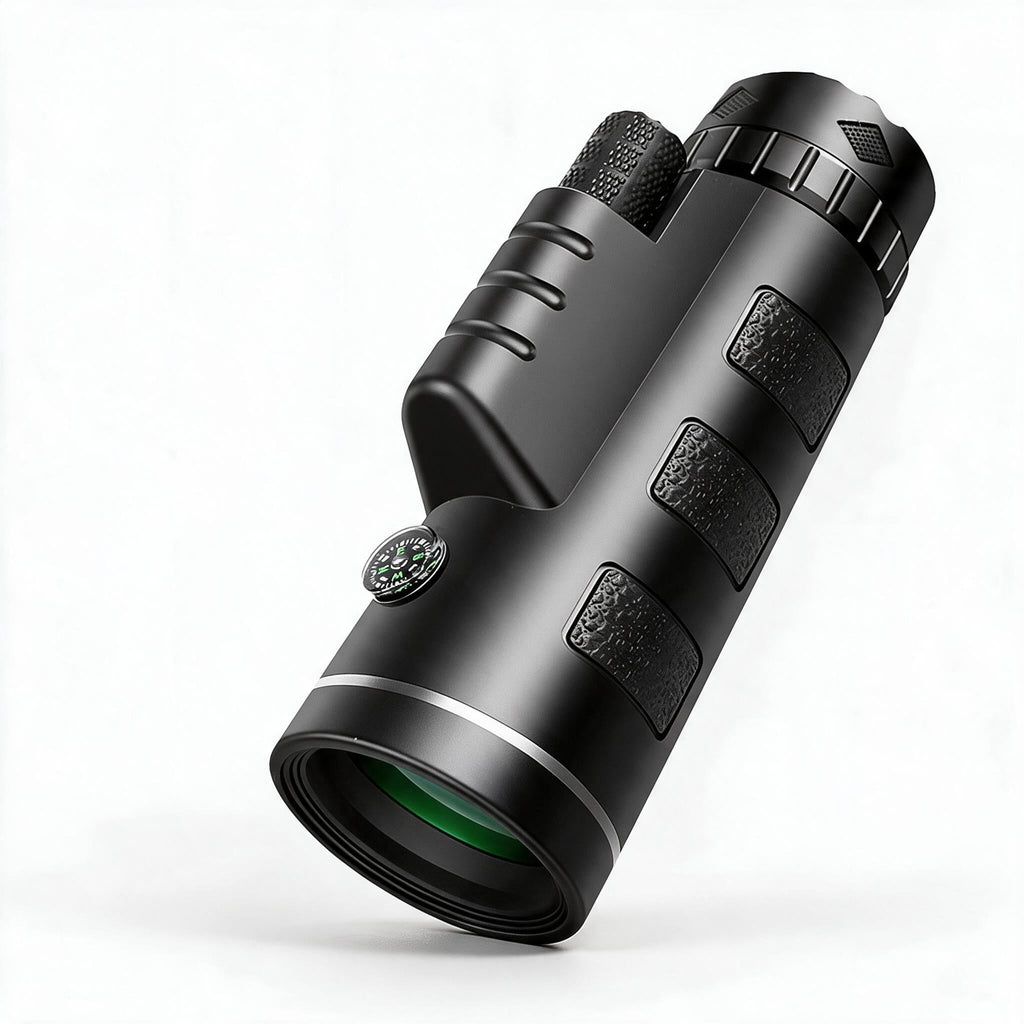 High Power Monocular Telescope with Tripod and Smartphone Holder HD BAK4 Prism Compact Monocular with Compass for Hiking Bird Watching and Travel