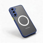 Magnetic Phone Case for Samsung Galaxy Shockproof Frosted Matte Cover with Wireless Charging Ring Camera and Screen Protection