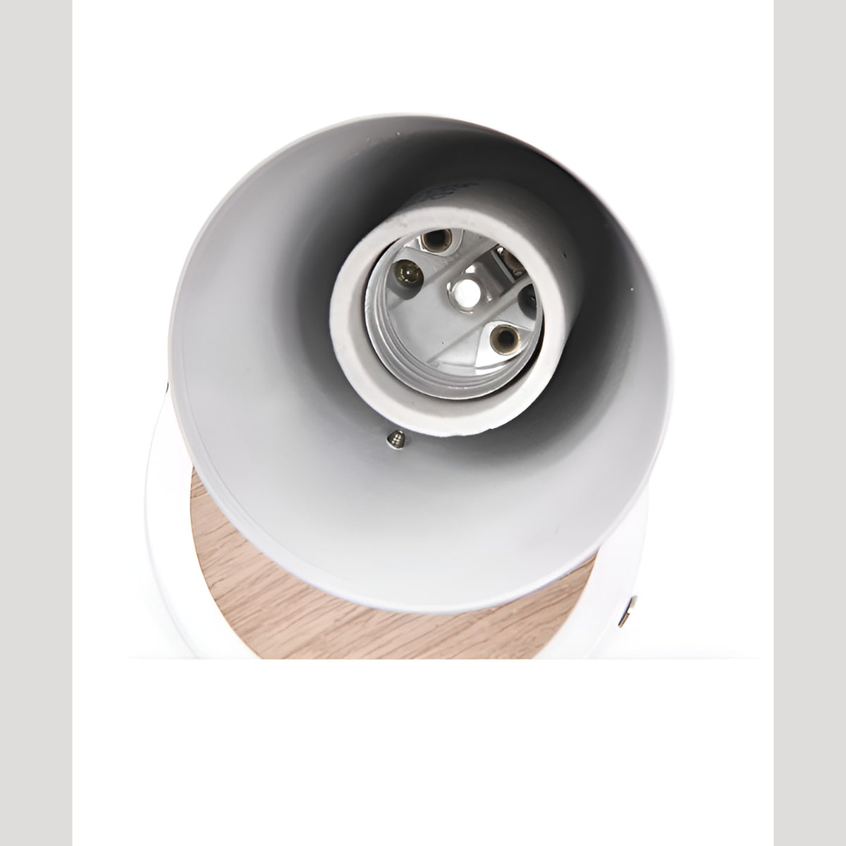 Scandinavian Adjustable Wall Sconce with Wooden Arm and Pastel Metal Shade