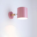 Scandinavian Adjustable Wall Sconce with Wooden Arm and Pastel Metal Shade