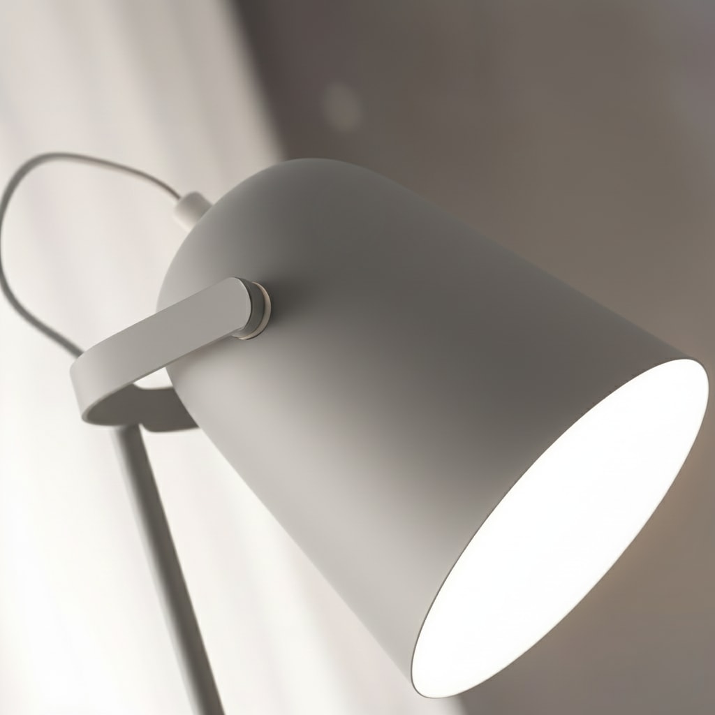 Scandinavian Metal Desk Lamp with Adjustable Arm and Tilting Shade