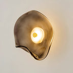 Sculpted Curved Glass Wall Sconce with Up and Down Glow