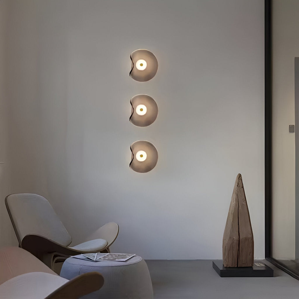 Sculpted Curved Glass Wall Sconce with Up and Down Glow