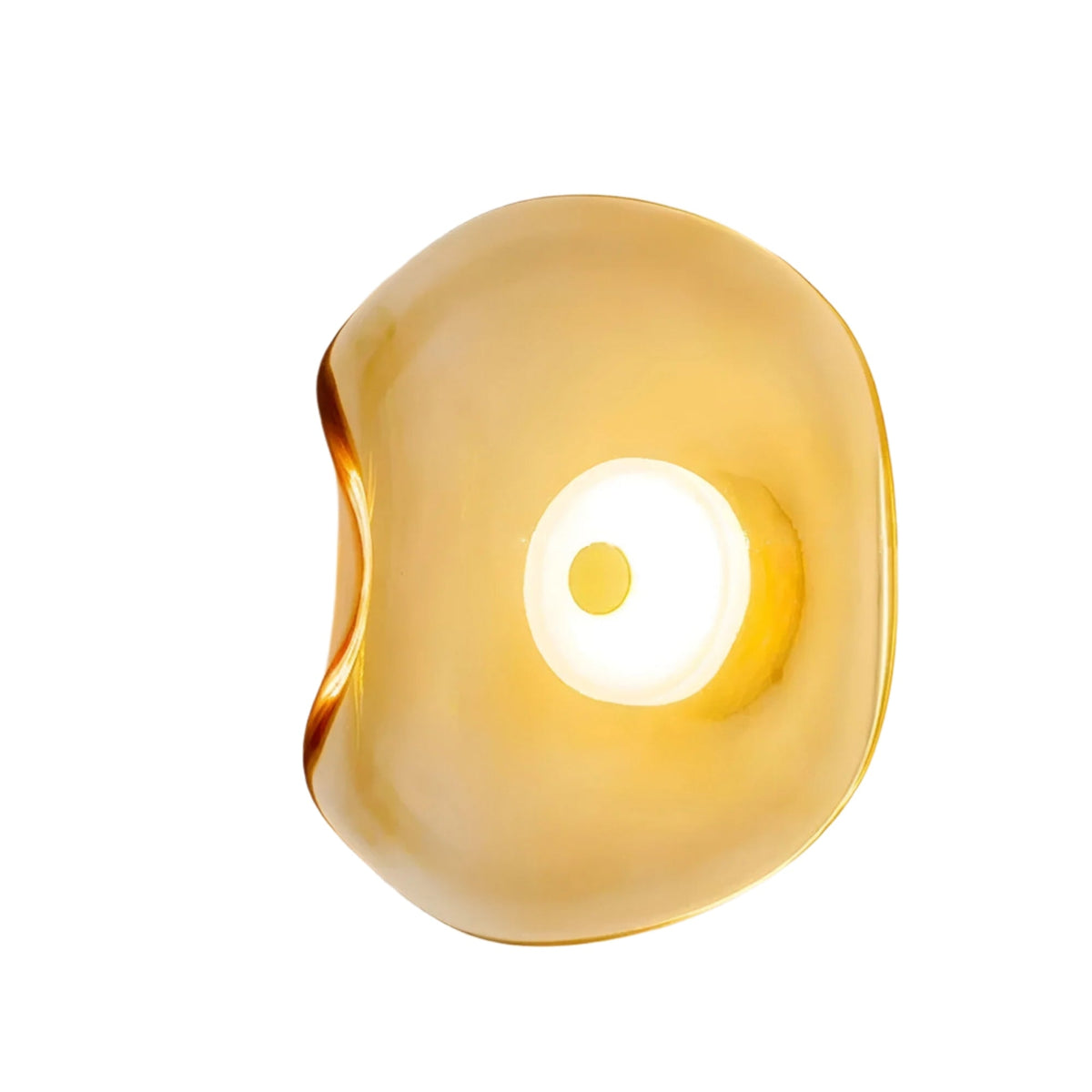 Sculpted Curved Glass Wall Sconce with Up and Down Glow