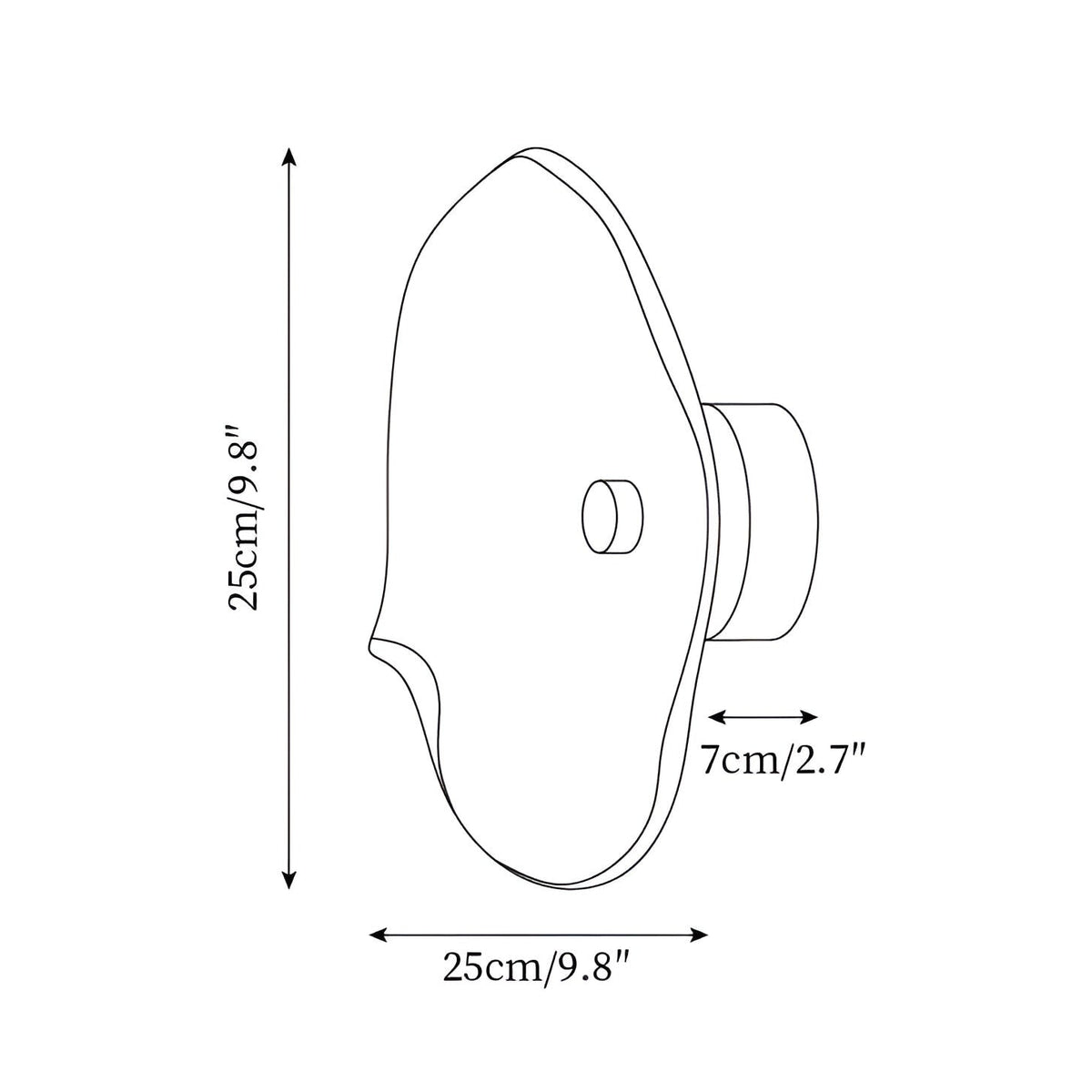 Sculpted Curved Glass Wall Sconce with Up and Down Glow