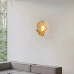 Sculpted Curved Glass Wall Sconce with Up and Down Glow