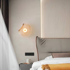 Sculpted Curved Glass Wall Sconce with Up and Down Glow