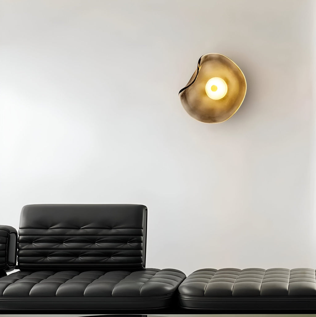 Sculpted Curved Glass Wall Sconce with Up and Down Glow