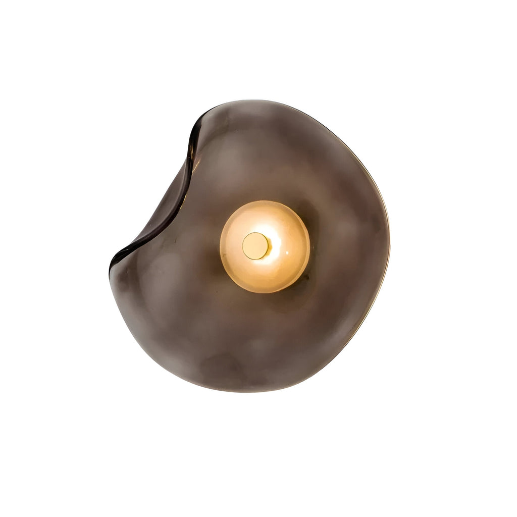 Sculpted Curved Glass Wall Sconce with Up and Down Glow