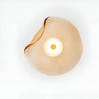 Sculpted Curved Glass Wall Sconce with Up and Down Glow