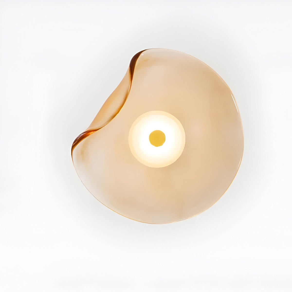 Sculpted Curved Glass Wall Sconce with Up and Down Glow