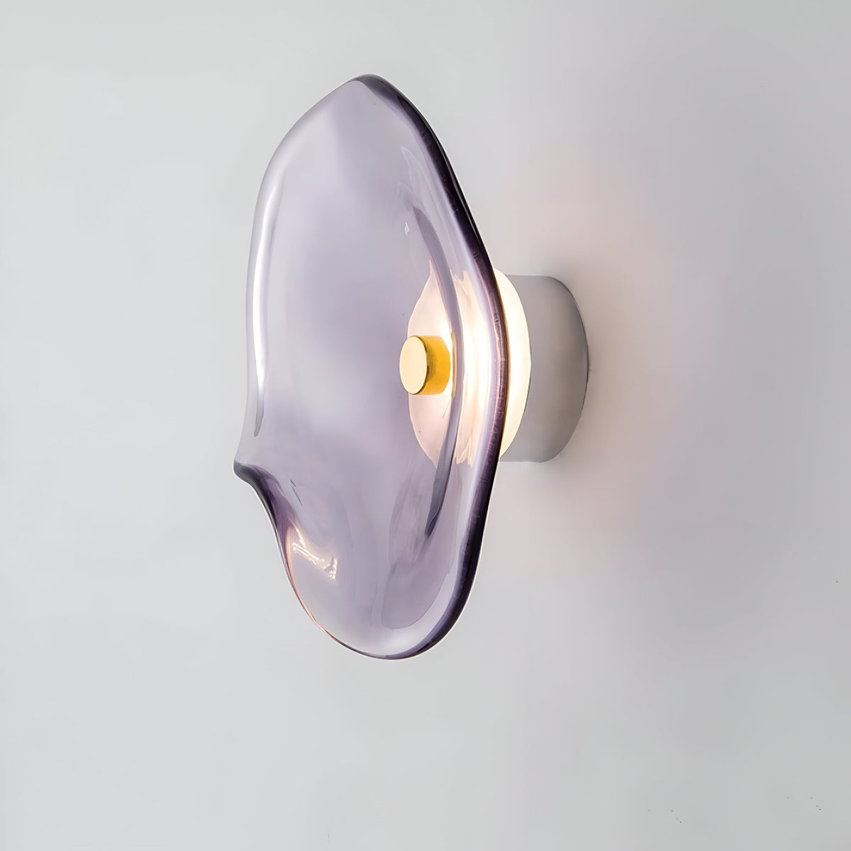 Sculpted Curved Glass Wall Sconce with Up and Down Glow