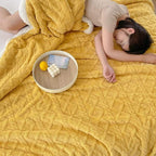 Sherpa Fleece Weighted Blanket with Cable Knit Texture for Bed