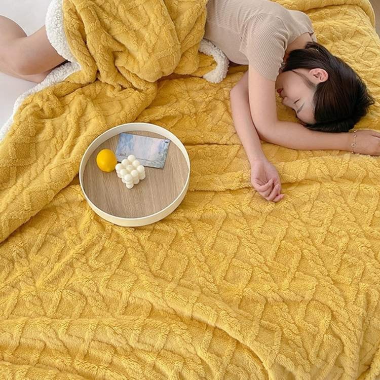 Sherpa Fleece Weighted Blanket with Cable Knit Texture for Bed