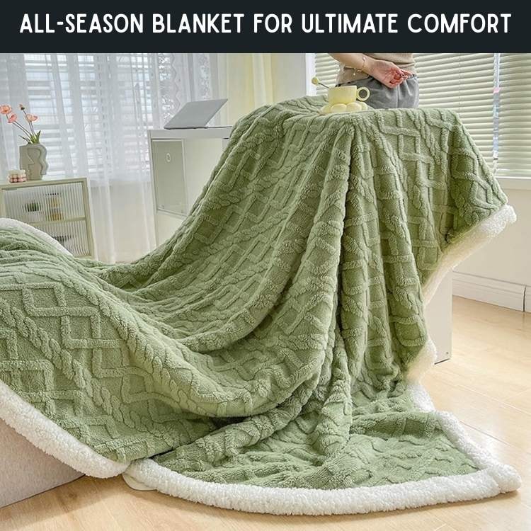 Sherpa Fleece Weighted Blanket with Cable Knit Texture for Bed